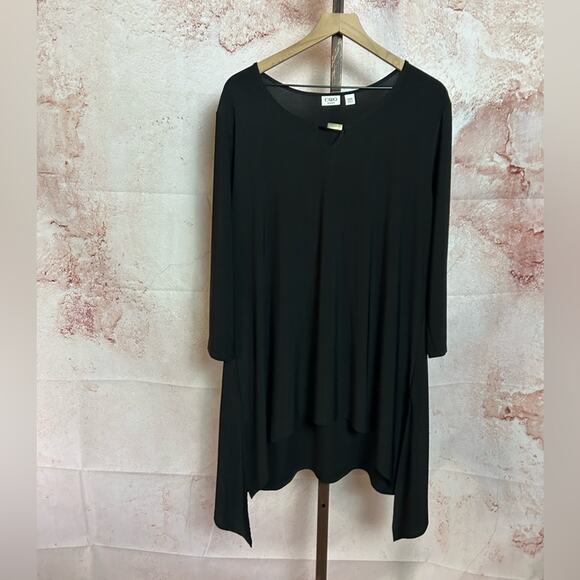 CATO asymmetric tunic top size 18W 20W lagenlook minimalist modern classic 2X - Picture 1 of 5